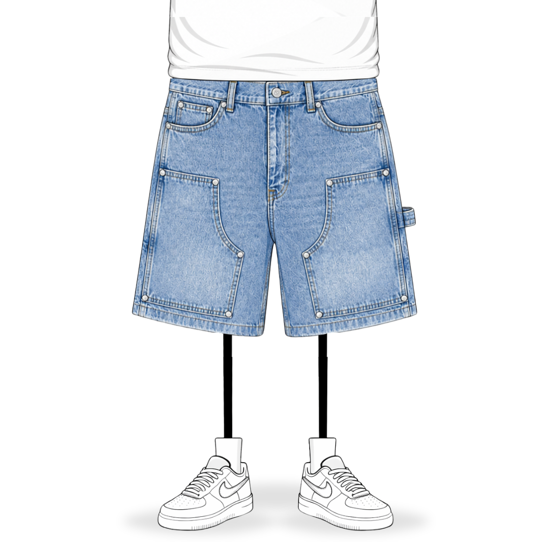 the denim carpenta' shorts - light blue No Sauce