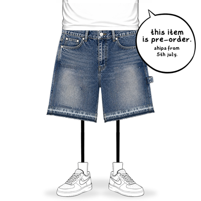 the denim distressed shorts - blue No Sauce