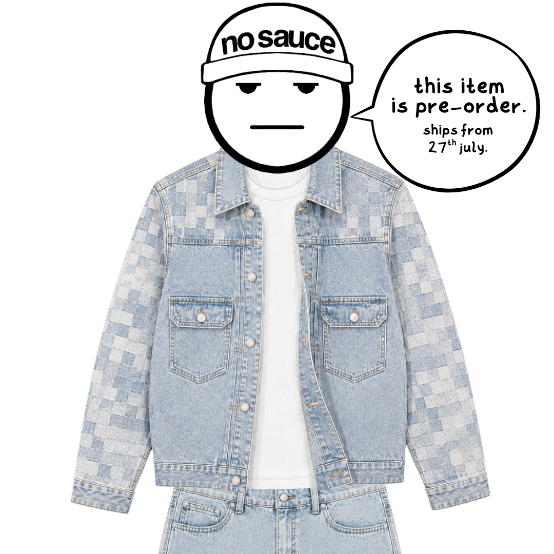the checkered denim jacket - light blue No Sauce