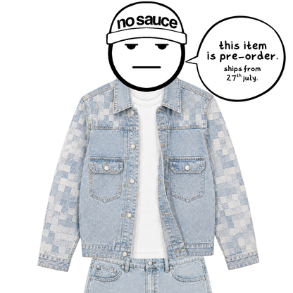 the checkered denim jacket - light blue No Sauce
