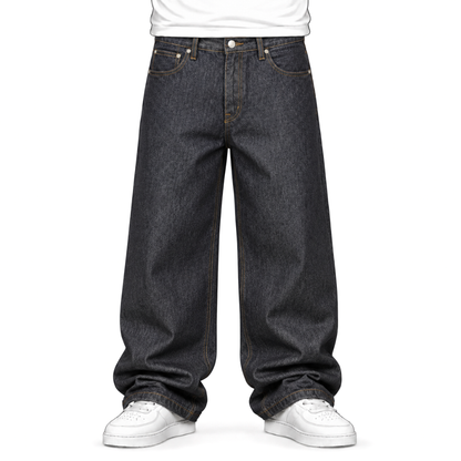 the raw denim straight leg jeans No Sauce