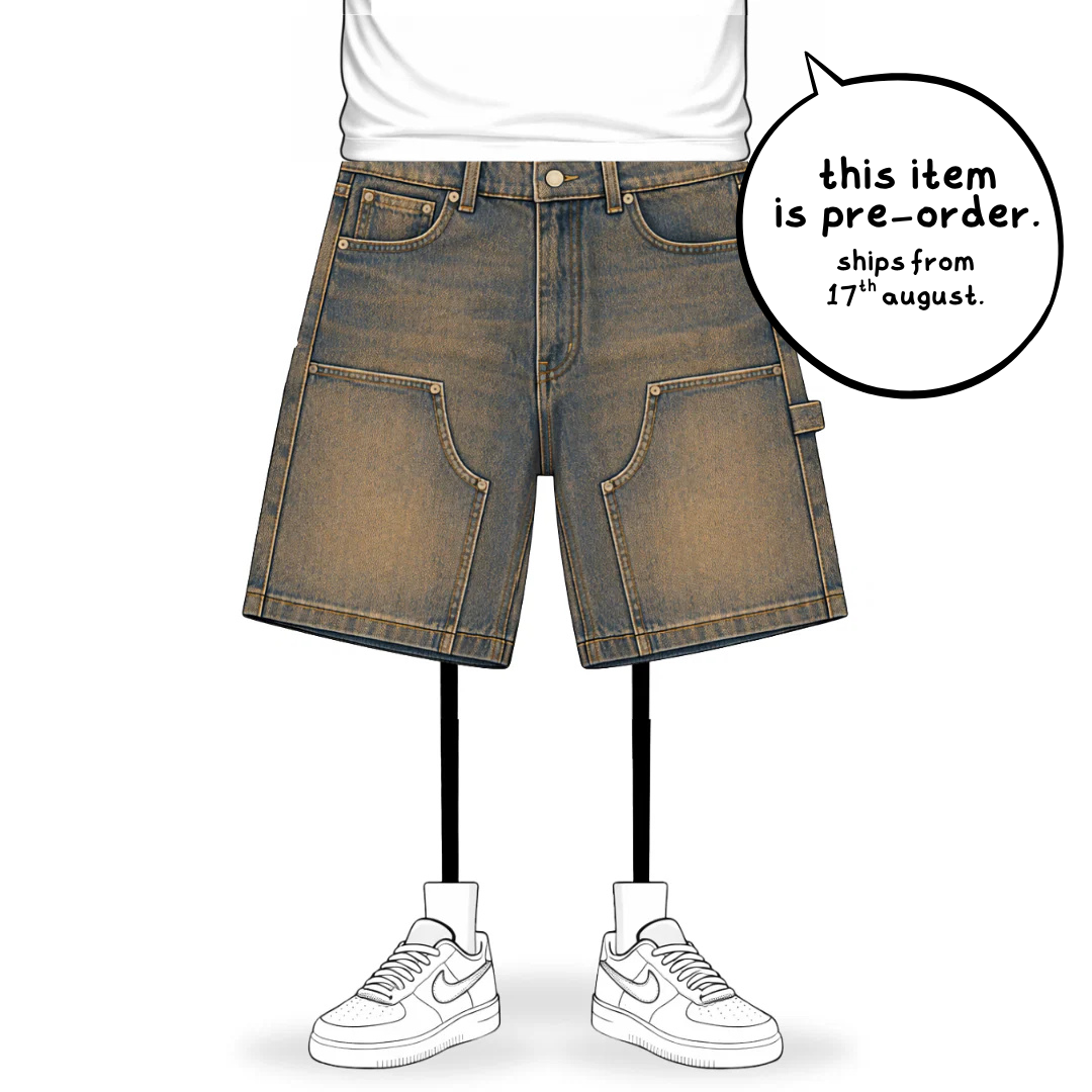 the denim carpenta' shorts - blue (mocha wash) No Sauce