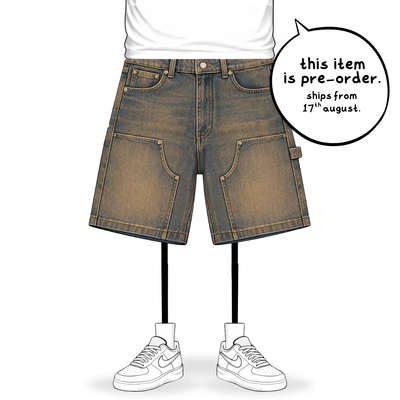the denim carpenta' shorts - blue (mocha wash) No Sauce