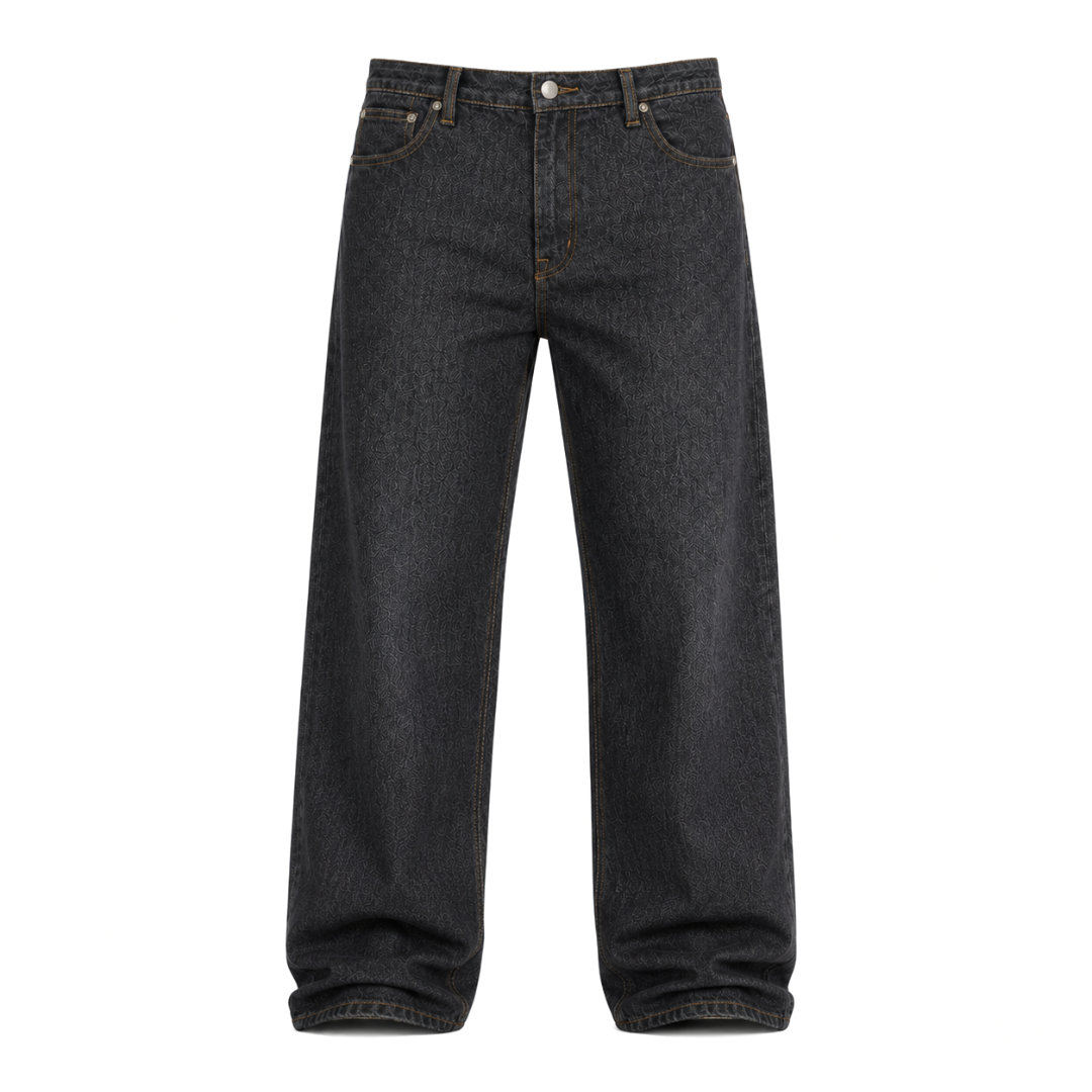 the raw denim straight leg jeans No Sauce