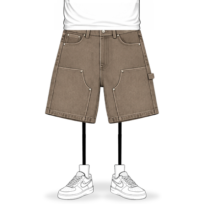 the denim carpenta' shorts - washed brown No Sauce