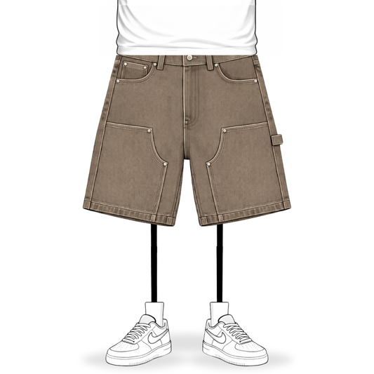 the denim carpenta' shorts - washed brown No Sauce