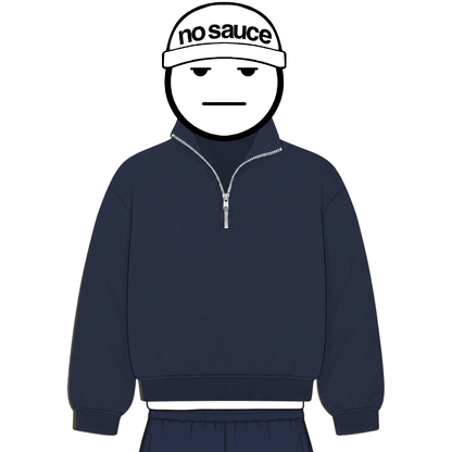 the quarter zippa' - navy no sauce