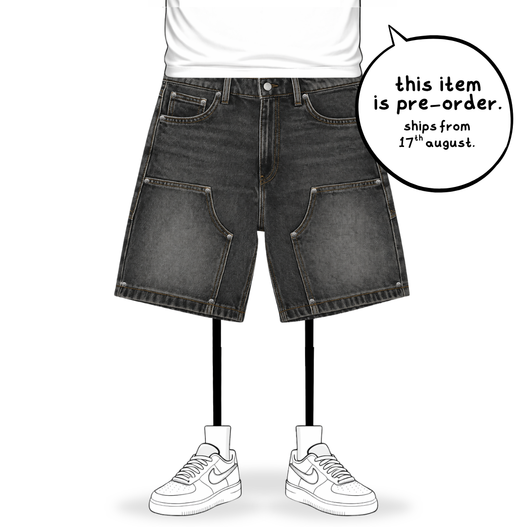 the denim carpenta' shorts - grey No Sauce