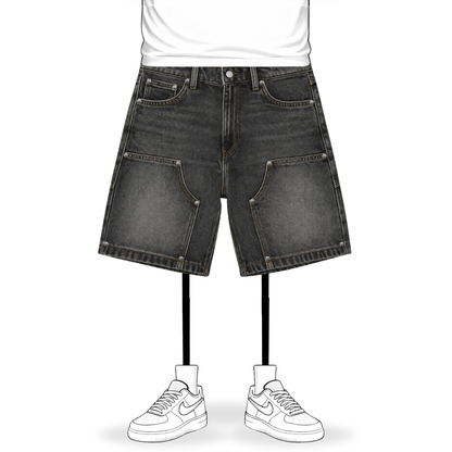 the denim carpenta' shorts - grey No Sauce