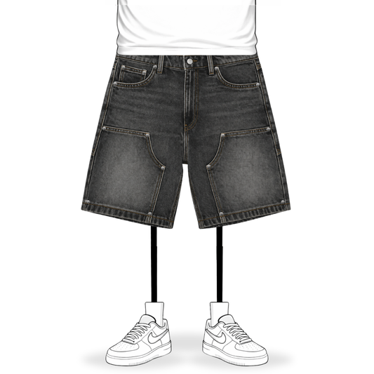 the denim carpenta' shorts - grey No Sauce
