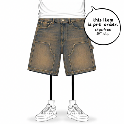the denim carpenta' shorts - blue (mocha wash) No Sauce