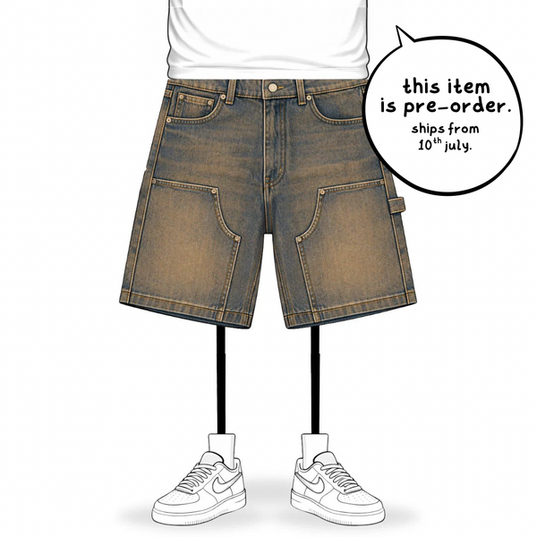 the denim carpenta' shorts - blue (mocha wash) – No Sauce