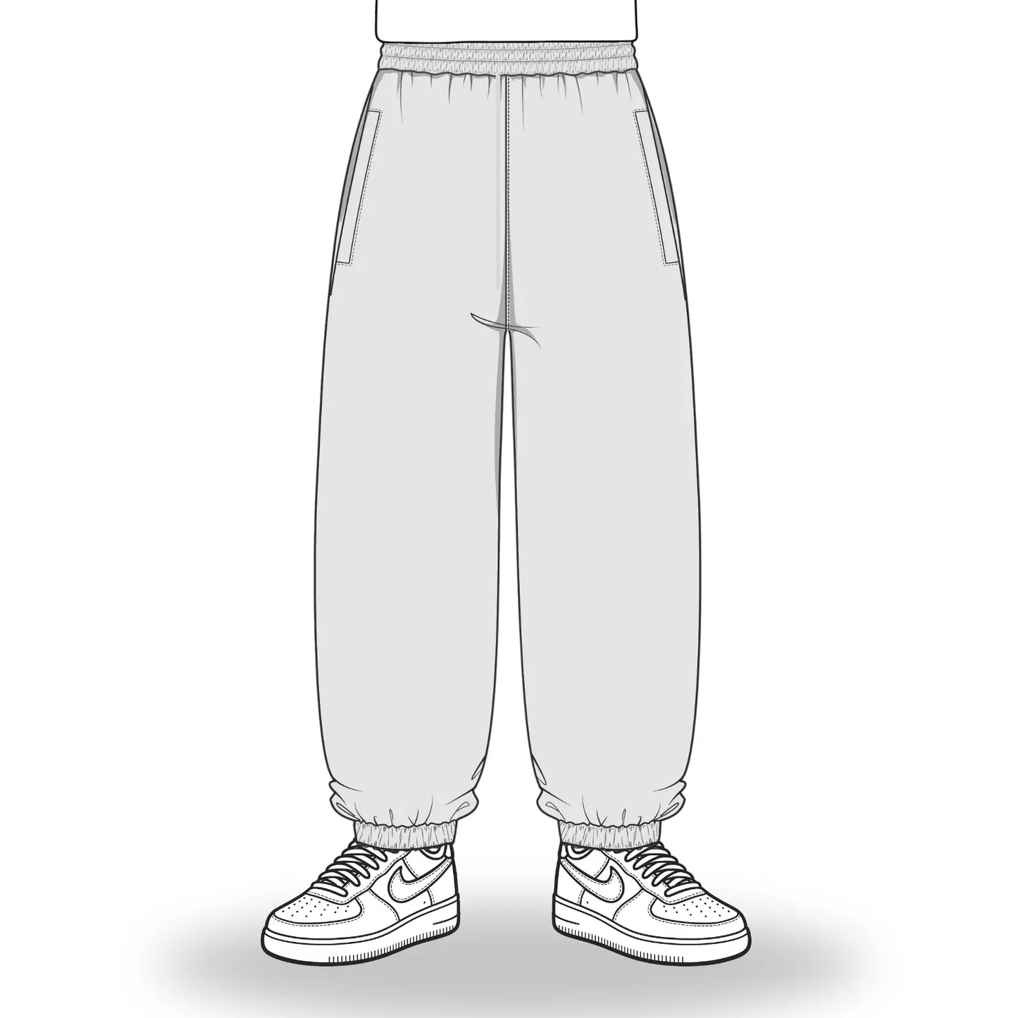 the baggy cuffed jogga' - grey