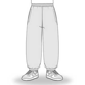 the baggy cuffed jogga' - grey