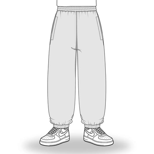 the baggy cuffed jogga' - grey no sauce