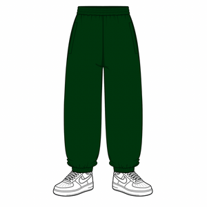 the baggy cuffed jogga' - forest green