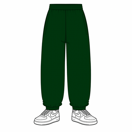 the baggy cuffed jogga' - forest green