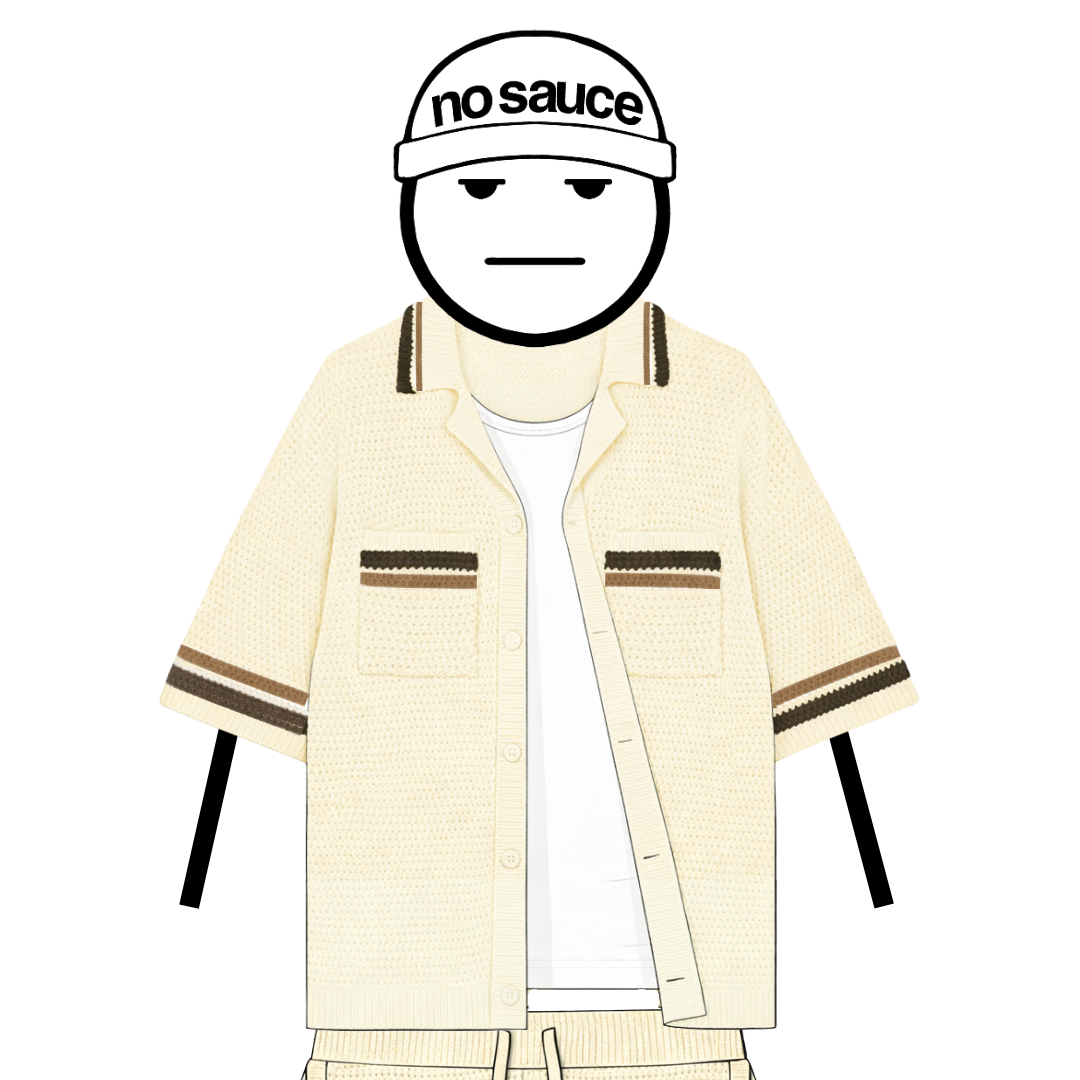 the crochet-knit stripe Shirt - creme no sauce