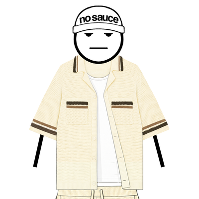 the crochet-knit stripe Shirt - creme no sauce