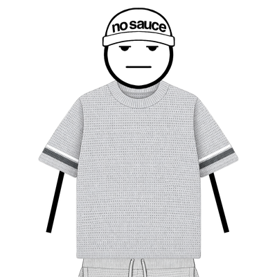 the crochet-knit stripe T-Shirt - grey no sauce