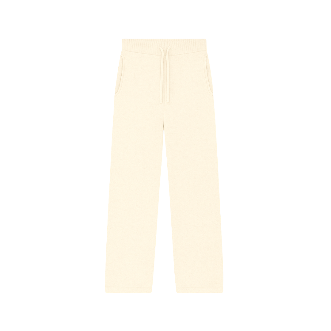 the soft-knit straight leg jogga' - creme No Sauce