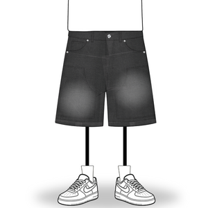 the denim carpenta' shorts - black