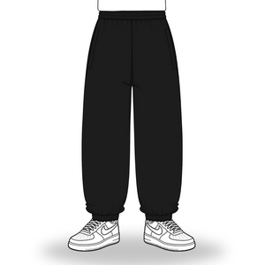 the baggy cuffed jogga' - black
