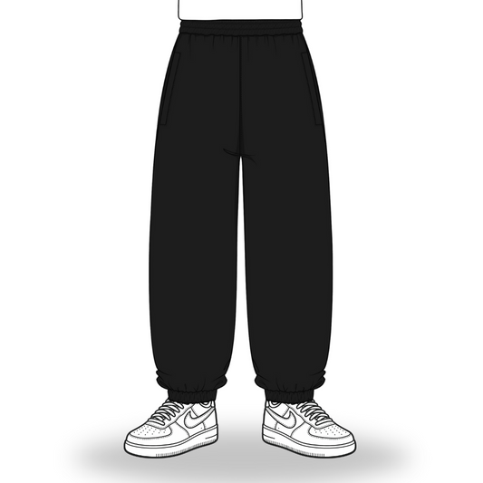 the baggy cuffed jogga' - black