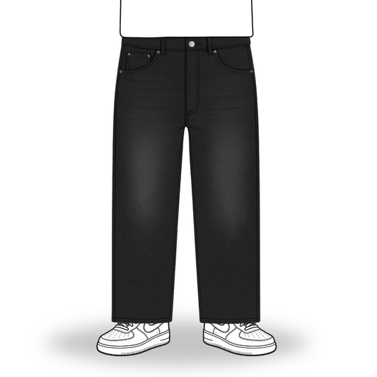 the straight leg jeans - Black