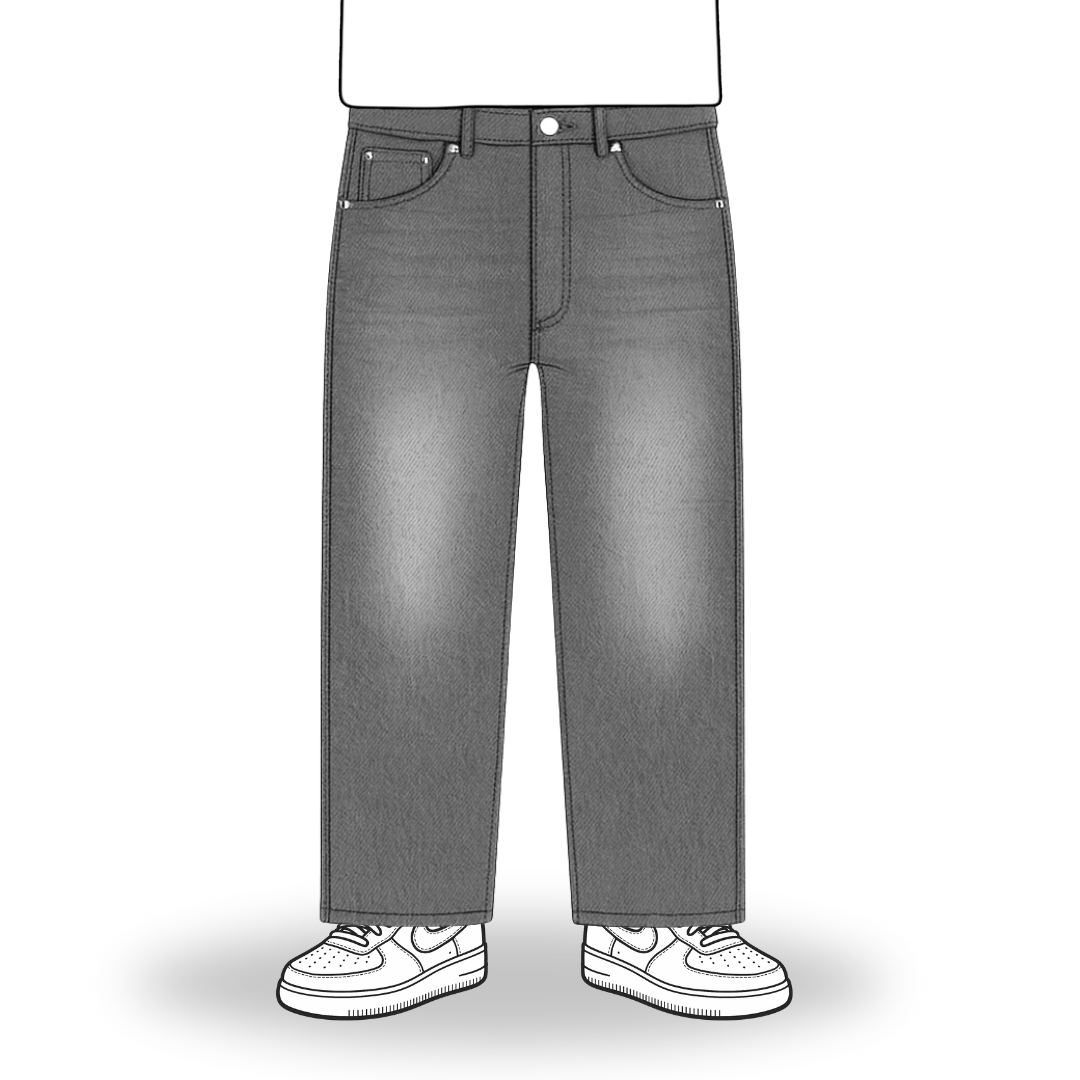 the straight leg jeans - grey No Sauce
