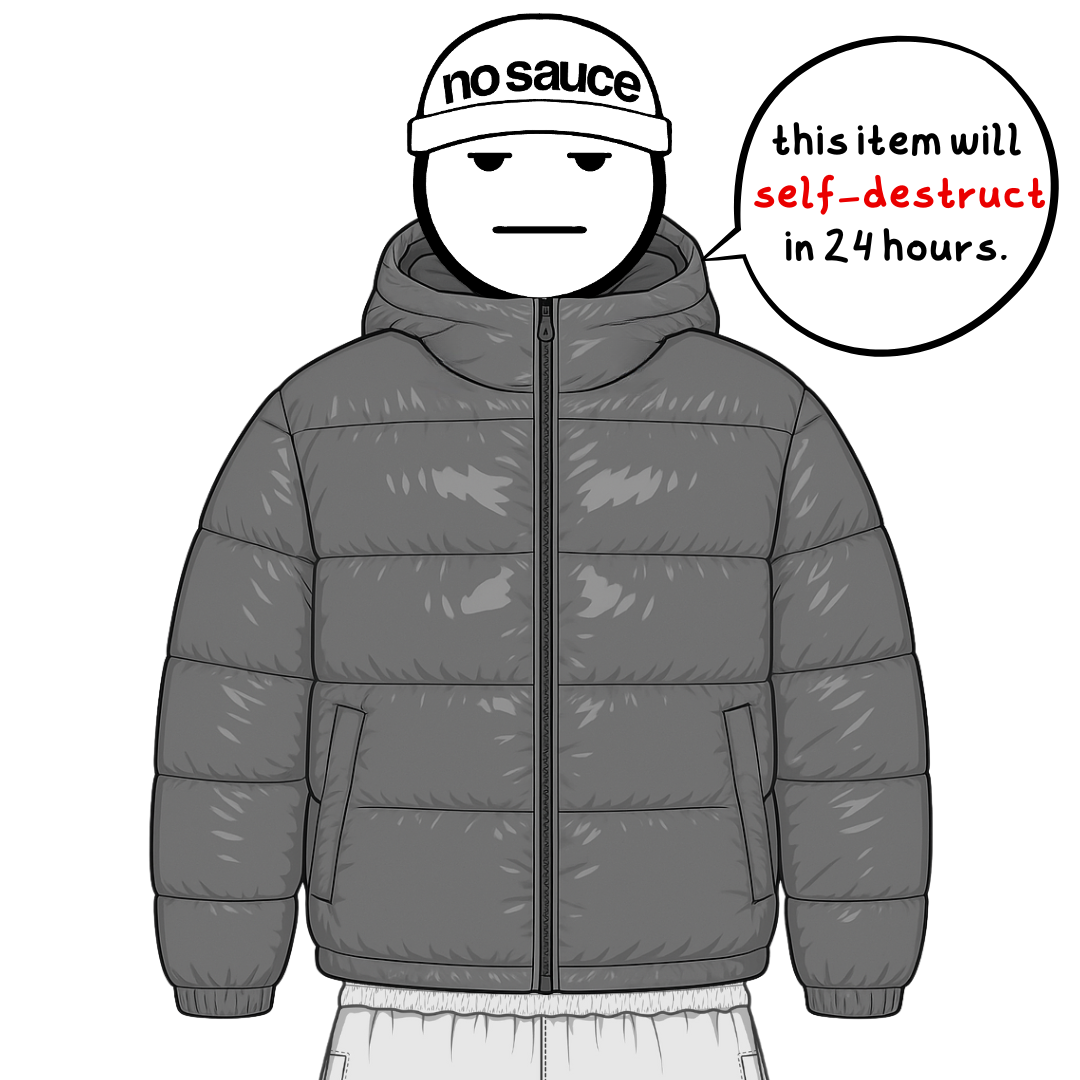 the down puffa’ - grey No Sauce