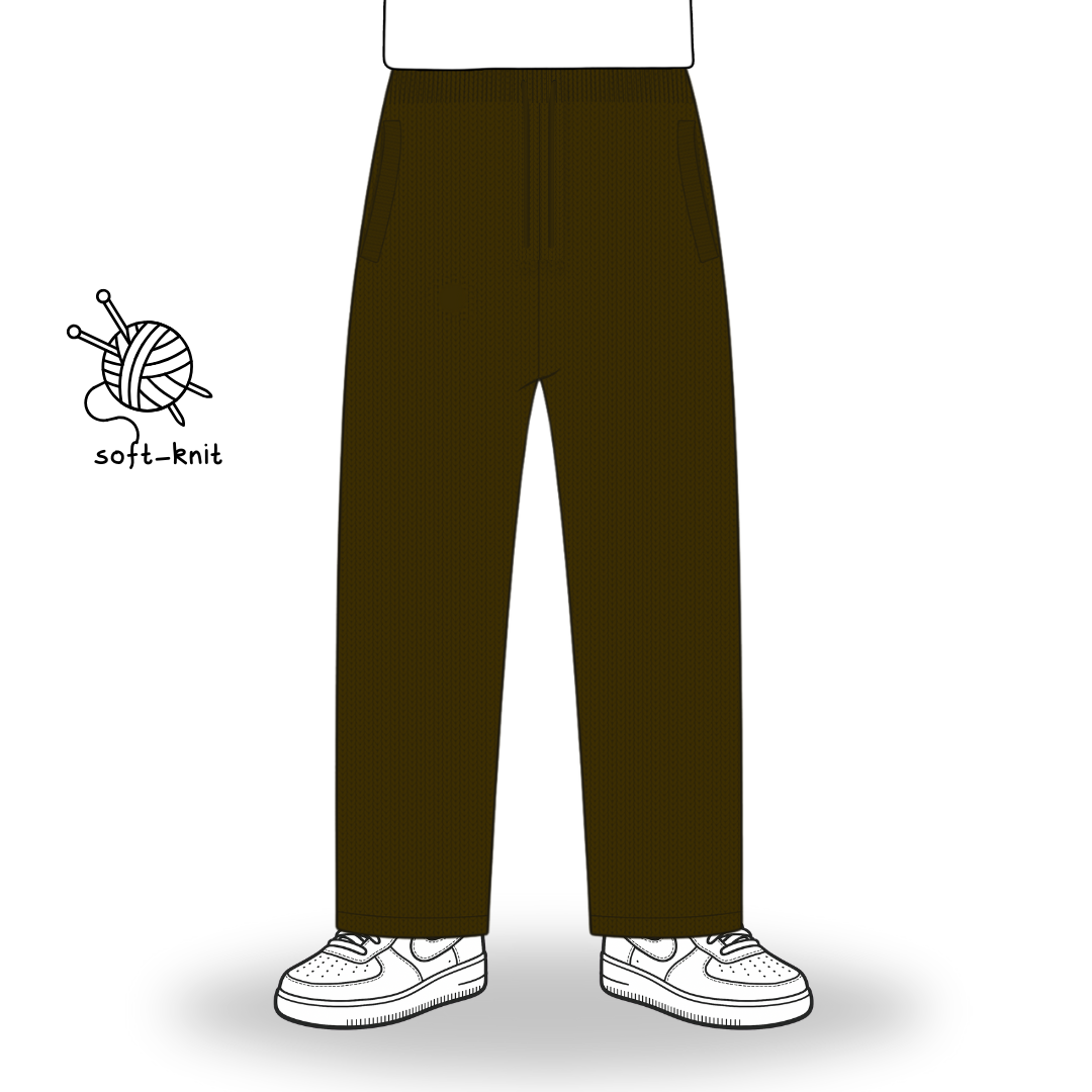 the soft-knit straight leg jogga' - brown No Sauce
