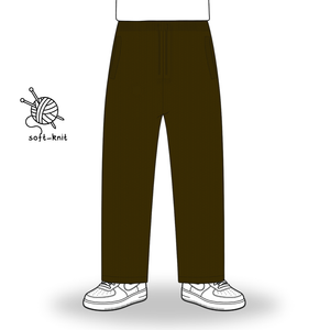 the soft-knit straight leg jogga' - brown No Sauce