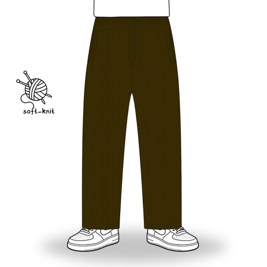 the soft-knit straight leg jogga' - brown No Sauce
