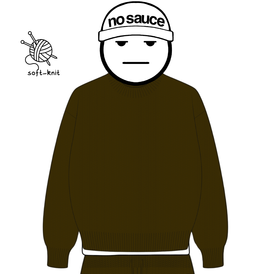the soft-knit sweata' - brown No Sauce