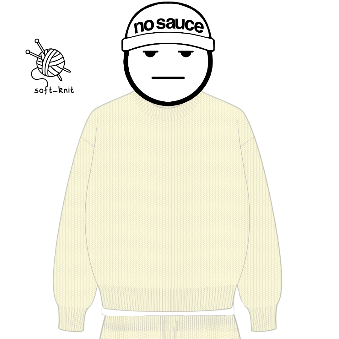 the soft-knit sweata' - creme No Sauce