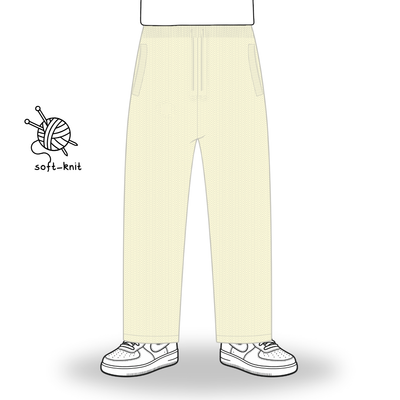 the soft-knit straight leg jogga' - creme No Sauce