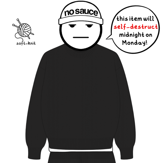 the soft-knit sweata' - black No Sauce