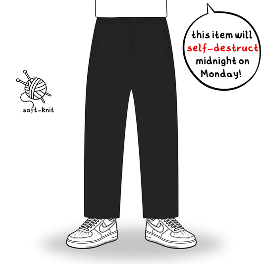 the soft-knit straight leg jogga' - black No Sauce