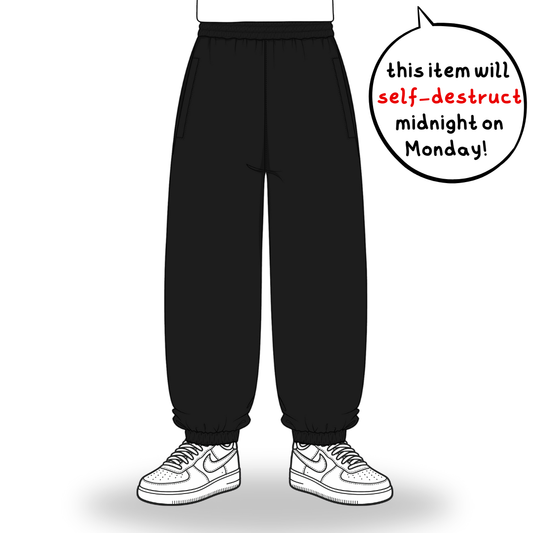 the baggy cuffed jogga' - black no sauce