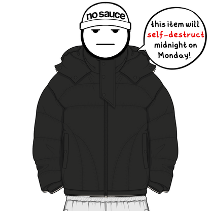 the cloud puffa’ - black No Sauce